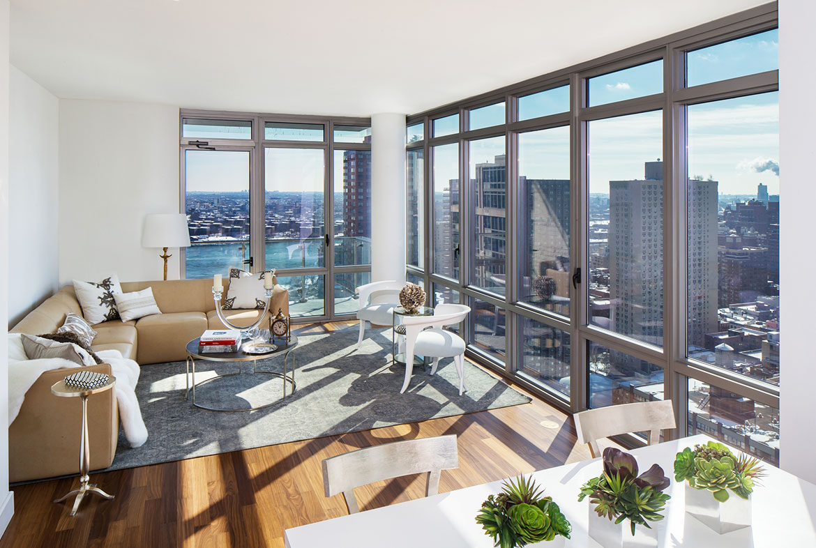 Luxury apartment bay view